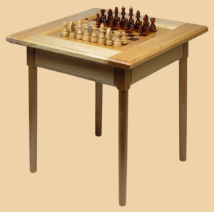 Стол шахматный Стратег (светлый, без ящиков для фигур, прямые ножки, модель №1)