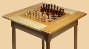Стол шахматный Стратег (светлый, без ящиков для фигур, прямые ножки, модель №1)