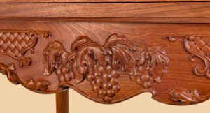 Стол шахматы-нарды Страдивари (массив красного дерева, с нишей под фигуры)