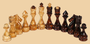 Стол шахматный Изящный (берёзовый кап, с ящиками для фигур)