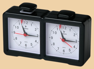 Шахматные часы Leap Кварц-Модерн чёрные (пластиковый корпус, с секундной стрелкой)