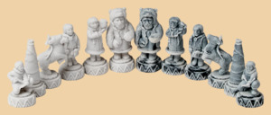 Шахматные фигуры Народы севера (мраморная крошка)