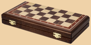 Шахматная доска складная Турнирная (американский орех и ясень, клетка 4 см)