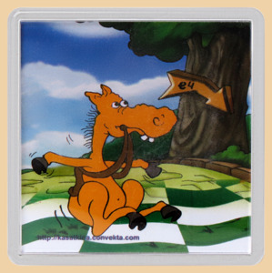 Магнит шахматный Ход конём (квадратный)