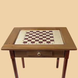 Стол шахматный Победный (тёмный, с ящиком для фигур, прямые ножки, модель №1)
