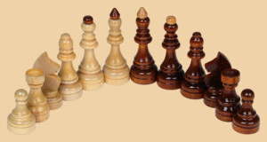 Стол шахматный Победный (тёмный, с ящиком для фигур, прямые ножки, модель №1)