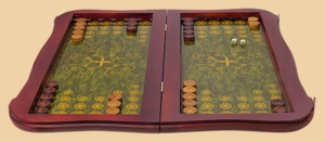 Шахматы, нарды, шашки Минарет (тёмная рамка, филигранные, большие)