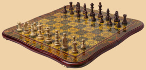 Шахматы, нарды, шашки Орнамент (тёмная рамка, филигранные, большие)