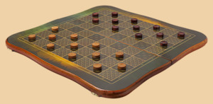 Шахматы, нарды, шашки Рассвет (светлая рамка, филигранные, большие)