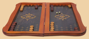 Шахматы, нарды, шашки Рассвет (светлая рамка, филигранные, большие)