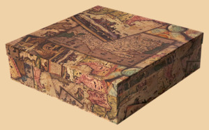 Коробка Карта мира №2 (37 на 37 на 10 см)