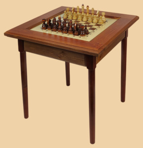 Стол шахматный Вундеркинд (темный, без ящиков для фигур, прямые ножки, модель №1)
