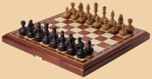 Шахматы Люкс (махагон, клетка 4 см)