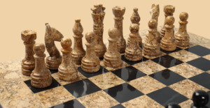 Шахматы Морана (чёрная яшма, 38 на 38 см)