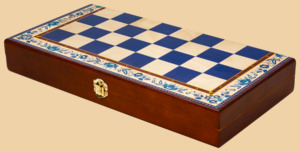 Шахматная доска складная Гжель (клетка 4 см)