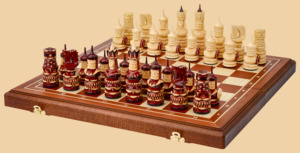 Шахматы Кайзер (махагон, клетка 5см)