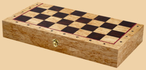 Шахматная доска складная Карельская берёза (клетка 5 см)