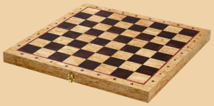 Шахматная доска складная Карельская берёза (клетка 5 см)