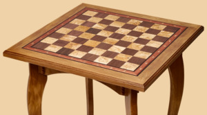 Стол шахматный Венеция (карельская берёза и корень ореха, без фигур и без ящиков для фигур)