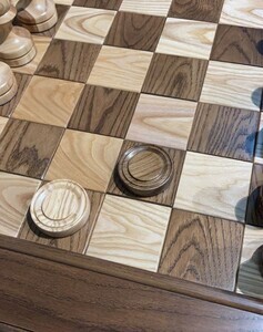 Шашки для шахматного стола Львиное сердце (массив дуба)