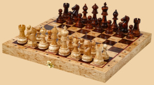 Шахматы Примавера малые (карельская берёза, берёовый кап)