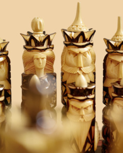 Стол шахматный Венеция (корень ореха, без ящиков для фигур, модель №3)