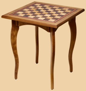 Стол шахматный Венеция (корень ореха, без ящиков для фигур, модель №3)