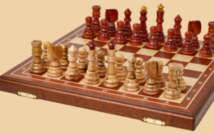 Шахматы Гамбит (доска махагон-ясень, клетка 4 см, модель №2)