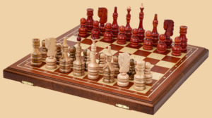 Шахматы Гамбит (доска махагон-ясень, клетка 5 см)