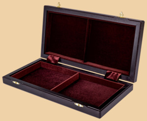 Шахматная доска складная Турнирная (морёный дуб и ясень, клетка 4 см)