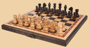 Шахматы Декаданс №1 (венге-дуб, клетка 4 см)