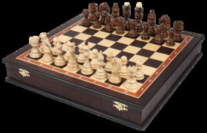 Шахматы в ларце Эверест (венге-ясень, клетка 4,5 см)