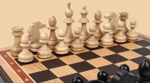 Шахматы Страдивари (венге-дуб, клетка 4 см)