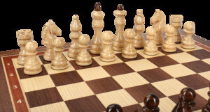 Шахматы в ларце Орда (орех-ясень, клетка 4,5 см)