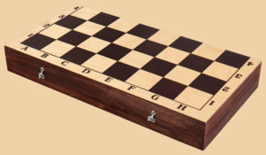 Шахматы Гроссмейстерские (чёрный цвет клеток, тонированная кромка)