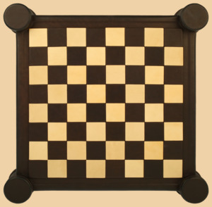 Шахматная доска Древний Вавилон с ларцом для фигур (цвет горький шоколад, натуральная телячья кожа)