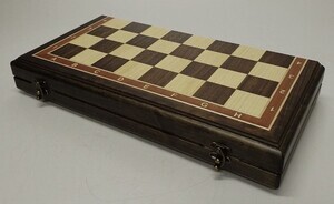 Шахматная доска складная Турнирная (коричневый эвкалипт и ясень, клетка 5 см)