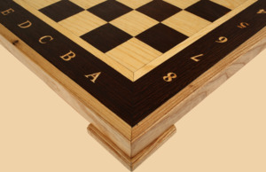 Шахматная доска нескладная Амбассадор, венге и ясень (окантовка венге, клетка 4,5 см)