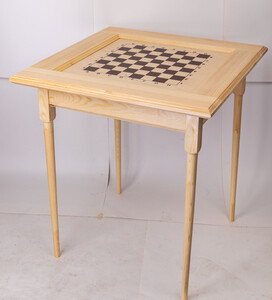 Стол шахматный без фигур Стратег (светлый, без ящиков для фигур, прямые ножки)