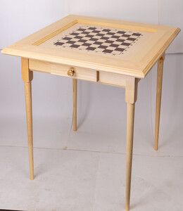 Стол шахматный без фигур Юниор (светлый, с ящиком для фигур, прямые ножки)