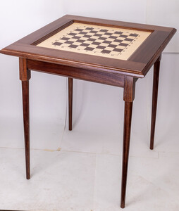 Стол шахматный без фигур Вундеркинд (темный, без ящиков для фигур, прямые ножки)