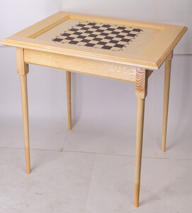 Стол шахматный без фигур Презент (светлый, без ящиков для фигур, прямые ножки)