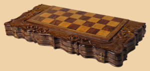 Шахматы, нарды, шашки Рим (с серебром)