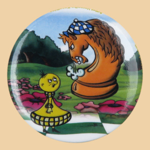 Шахматный значок Конь и пешка