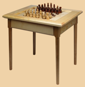 Стол шахматный Презент (светлый, без ящиков для фигур, прямые ножки, модель №1)