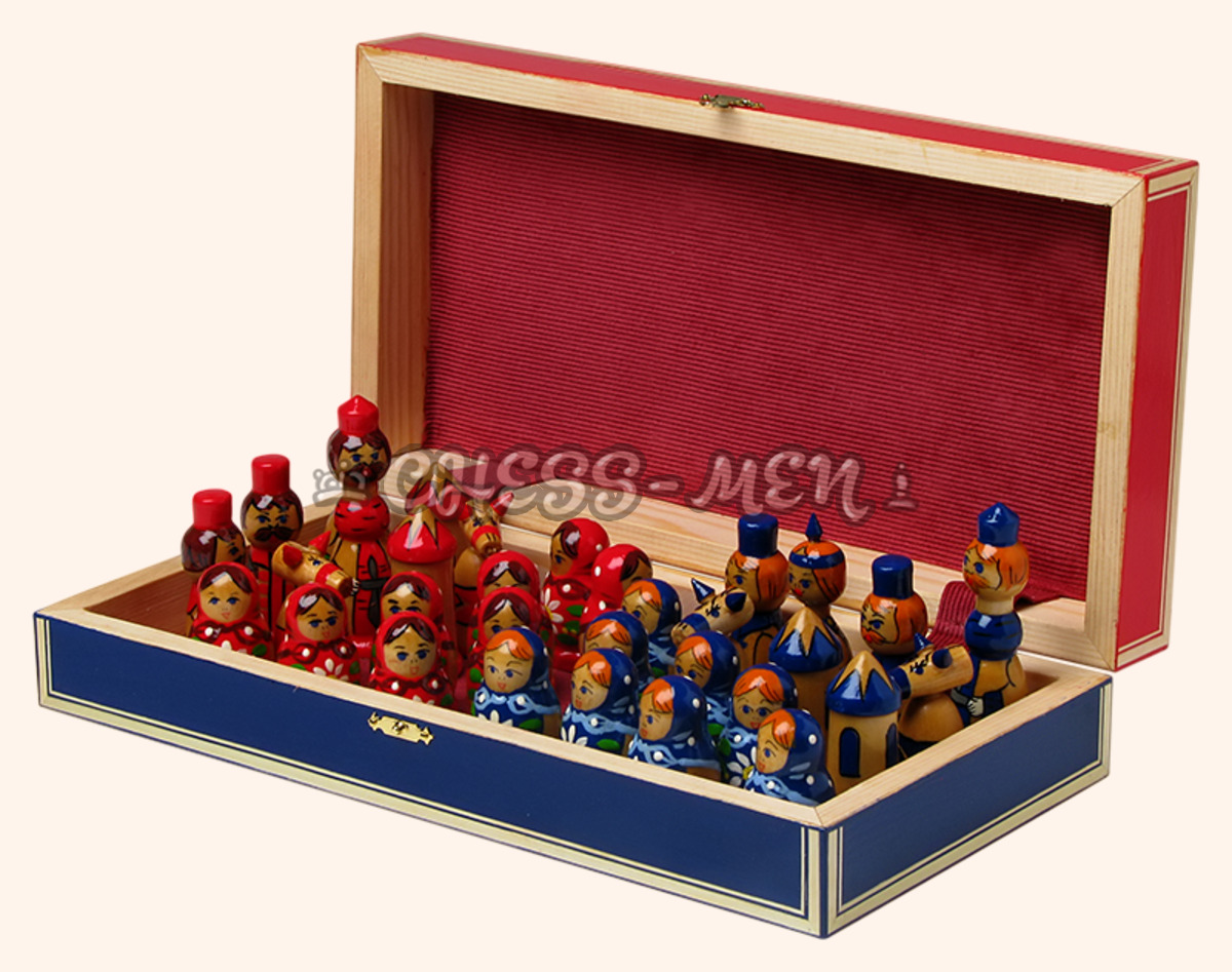 Шахматы Ромашки (синие)