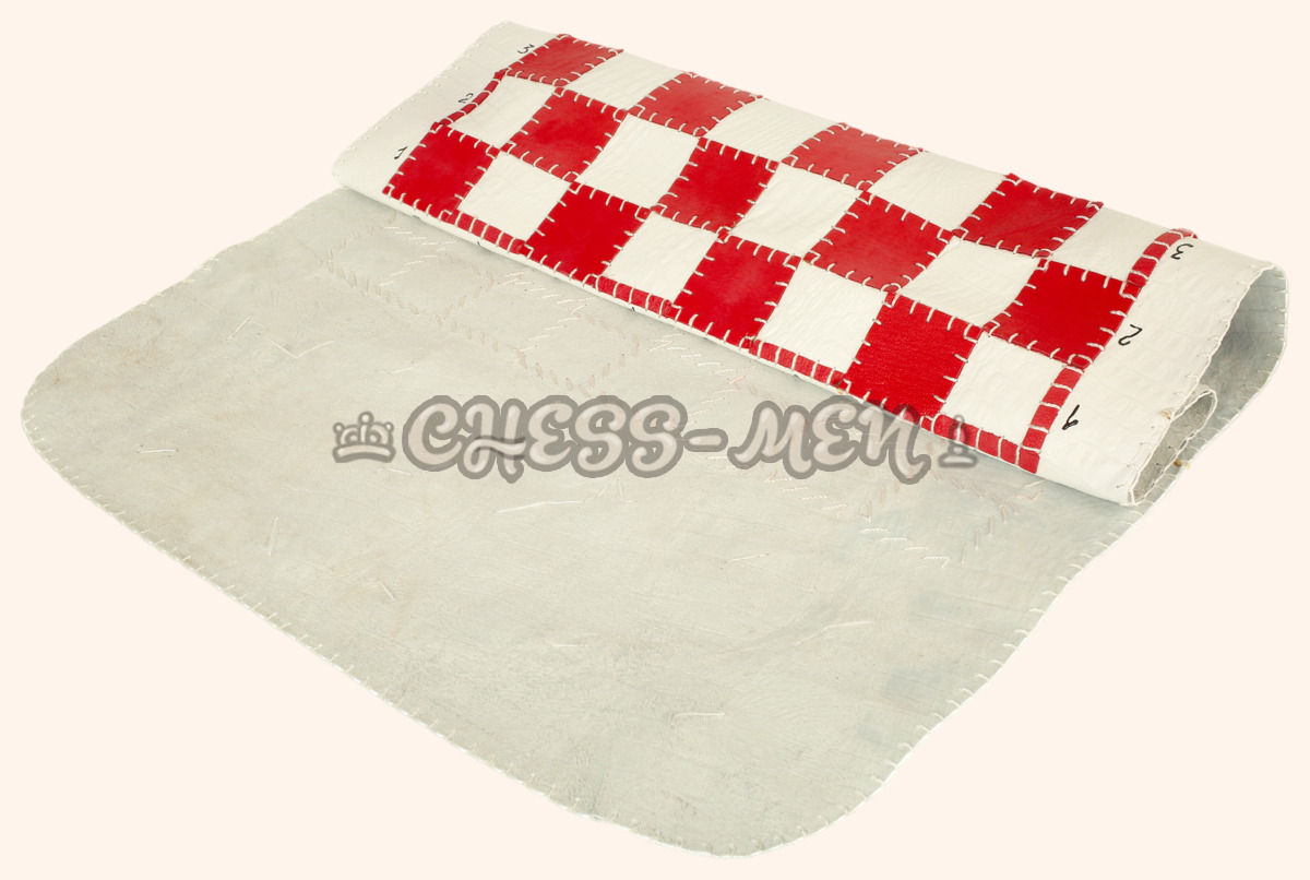 Шахматы Сакура (бело-красное поле, натуральная кожа)