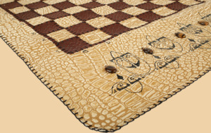 Шахматы Саванна (бежево-коричневое поле, натуральная кожа)