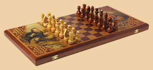 Шахматы, нарды, шашки Охотники на привале (большие)