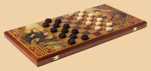 Шахматы, нарды, шашки Охотники на привале (большие)